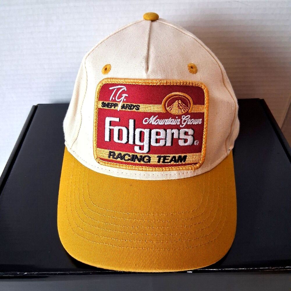 TG Sheppards Folgers Racing Team Snag Snapback Hat Retro Patch